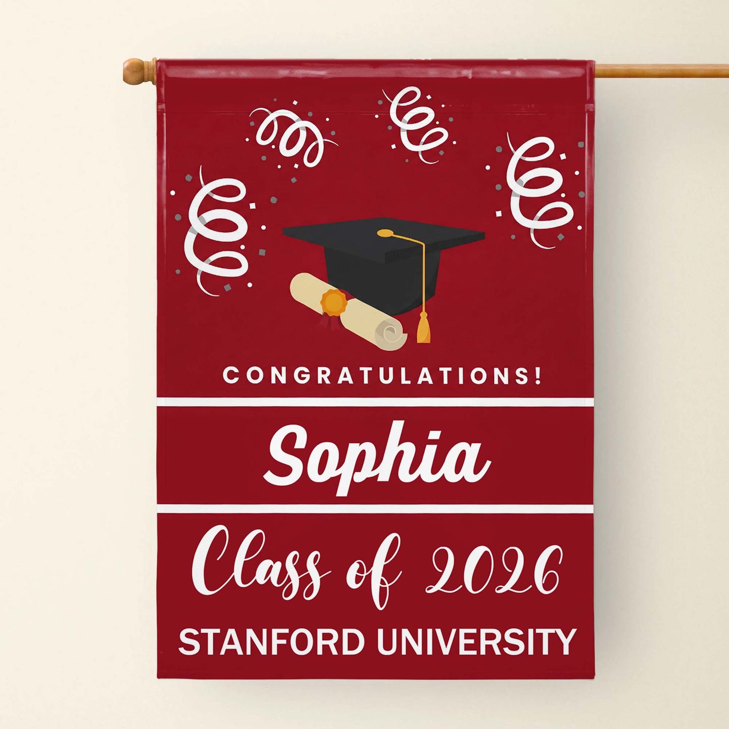 Congratulations Class Of Graduation Cap And Diploma Scroll