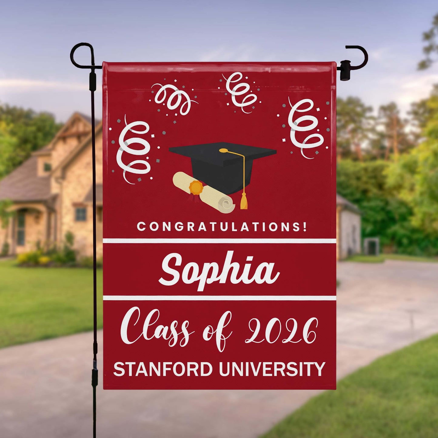 Congratulations Class Of Graduation Cap And Diploma Scroll