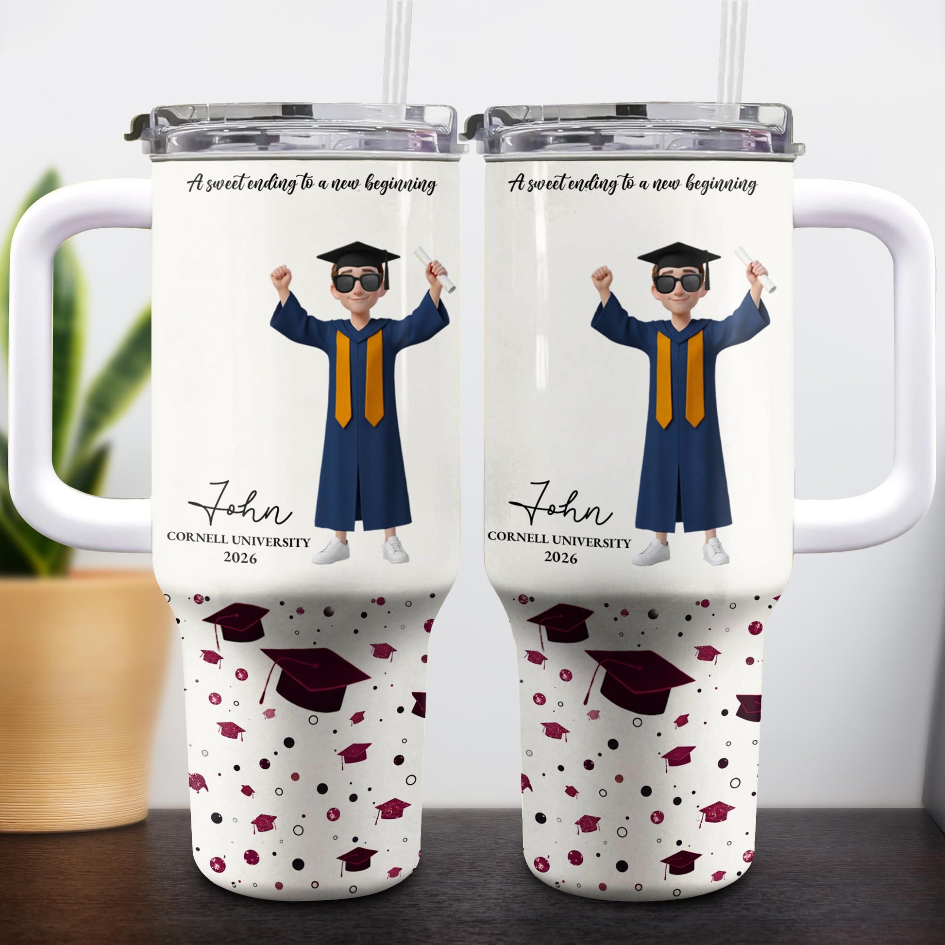 A Sweet Ending To A New Beginning Graduate Boy And Graduation Cap