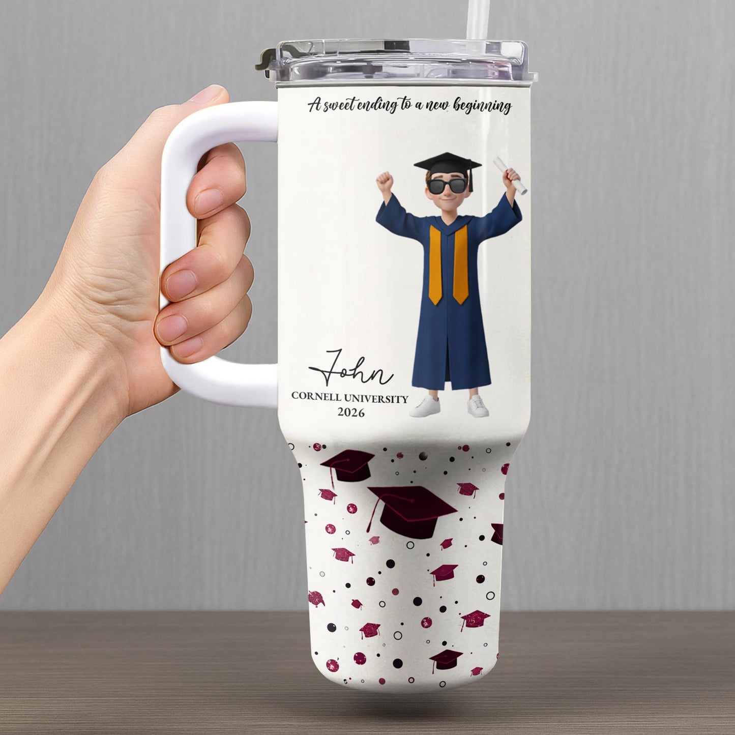 A Sweet Ending To A New Beginning Graduate Boy And Graduation Cap