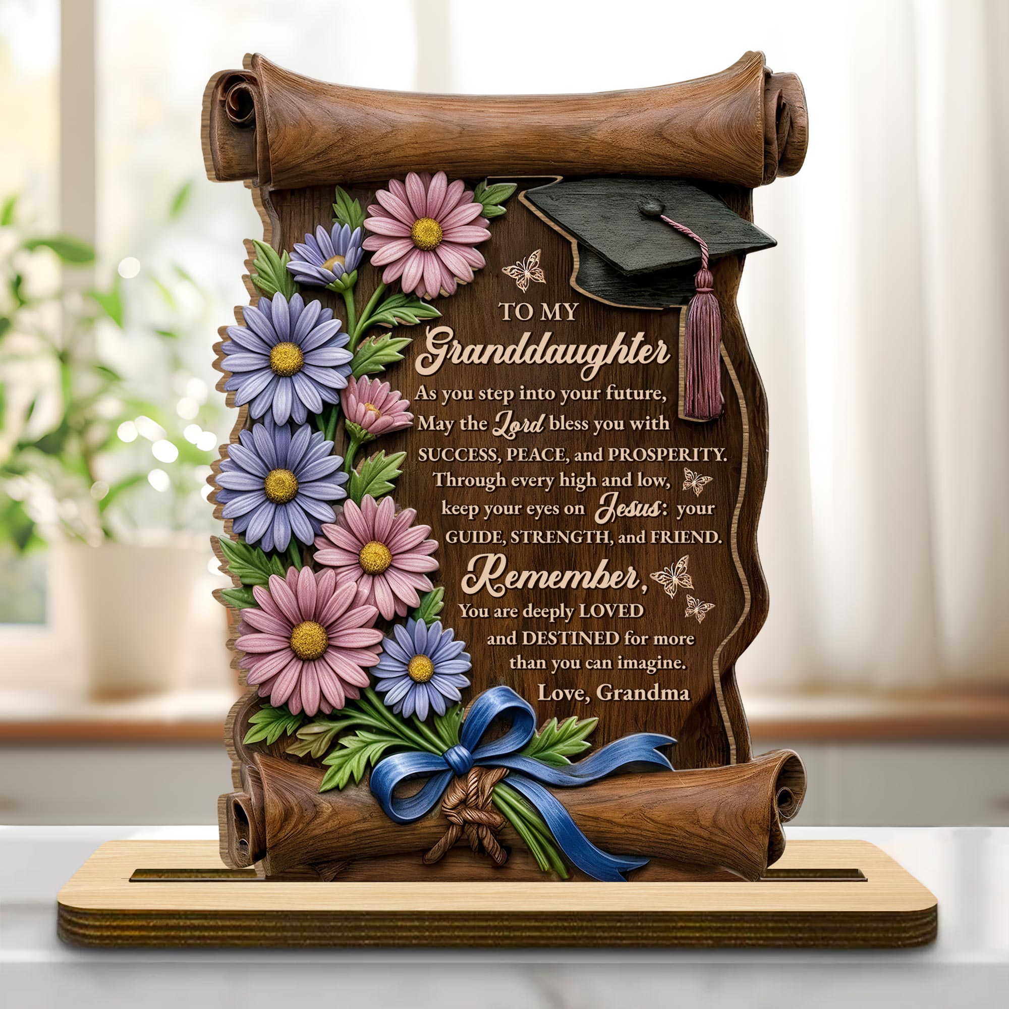 To My Granddaughter Graduation, Wood Plaque, Gift For Granddaughter ...