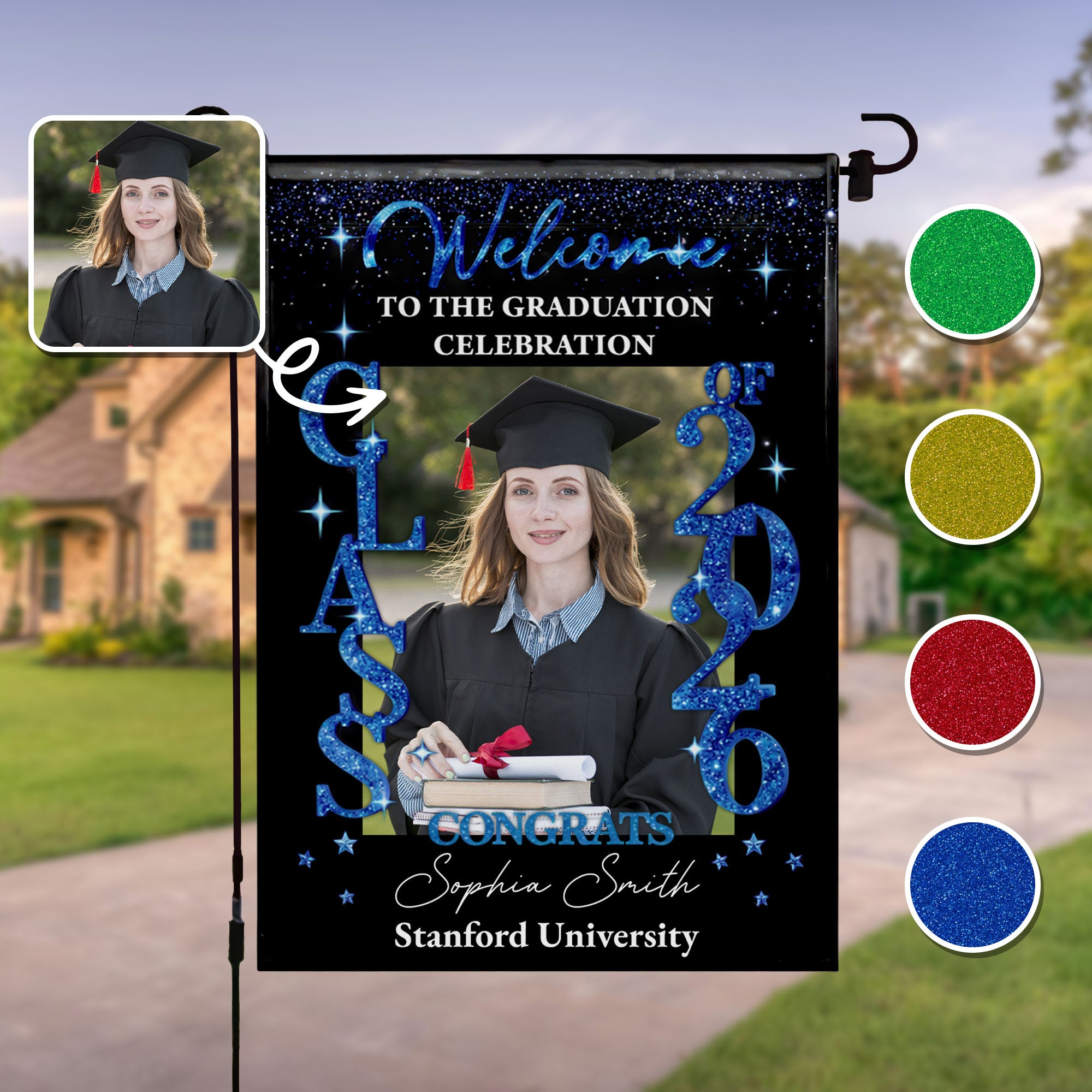 Welcome To The Graduation Celebration, Personalized Flag, Gift For ...