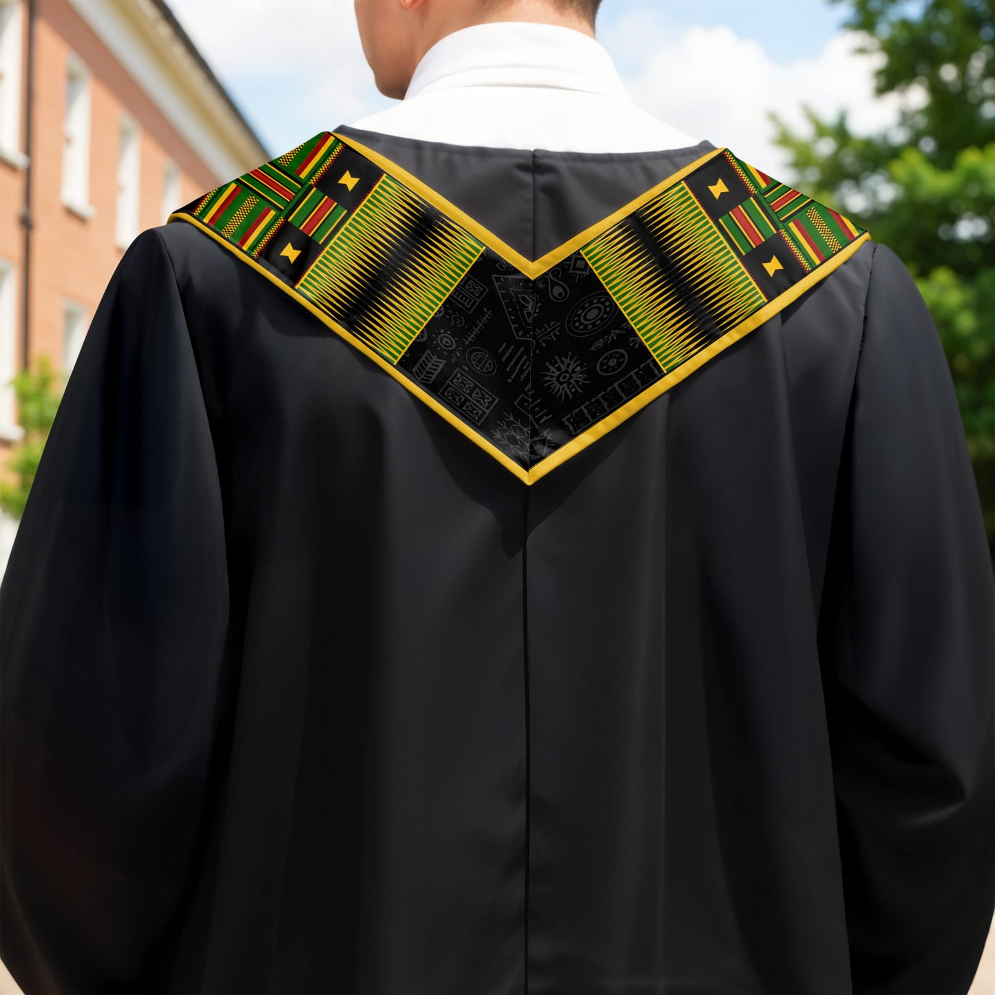 Class Of Graduate Traditional Kente Pattern Graduation Stole - Personalized Graduation Stole - GRAD406_TRIGRA