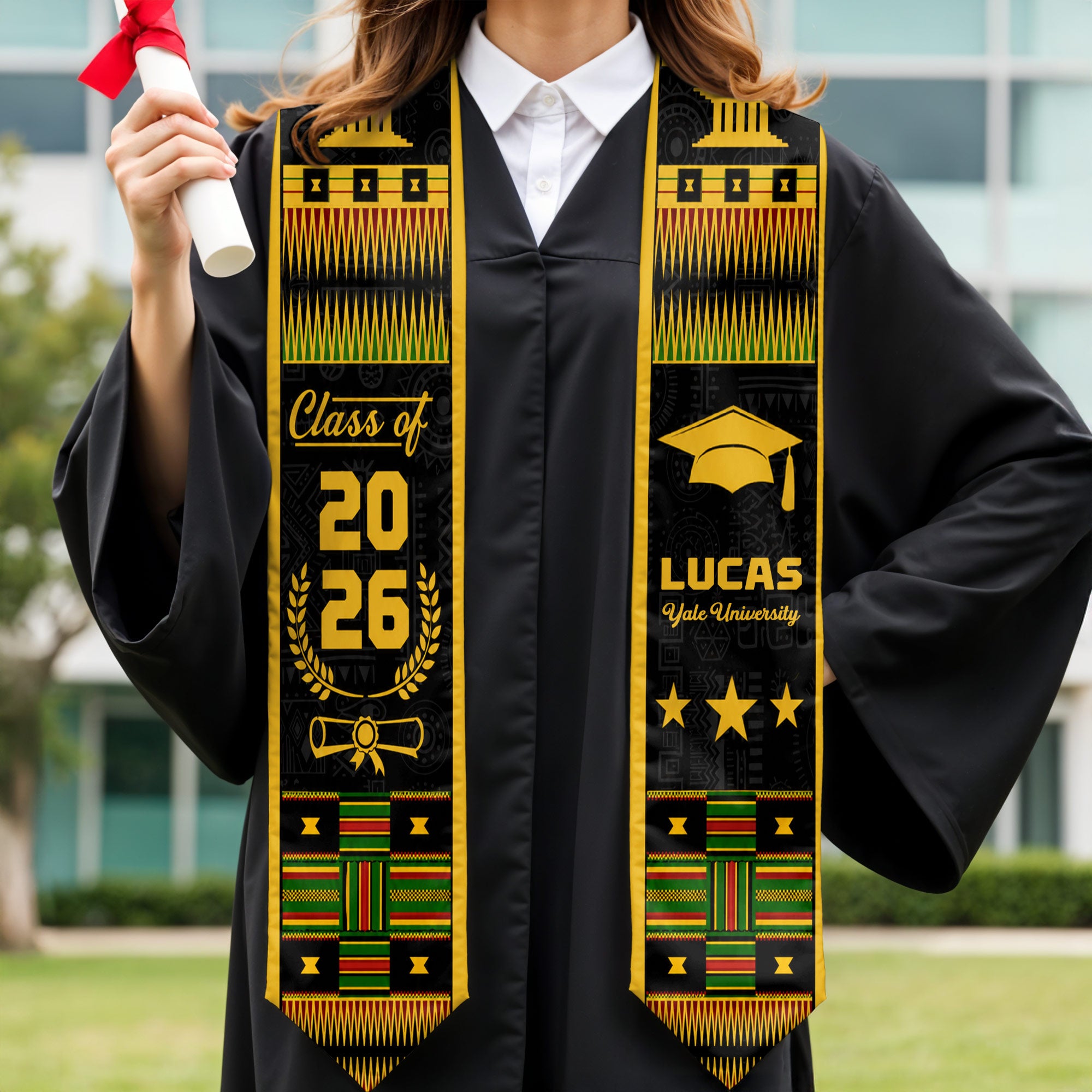 Jcb Graduation Class Of Graduate Kente Pattern Graduation Stole, Gift For Graduates ...