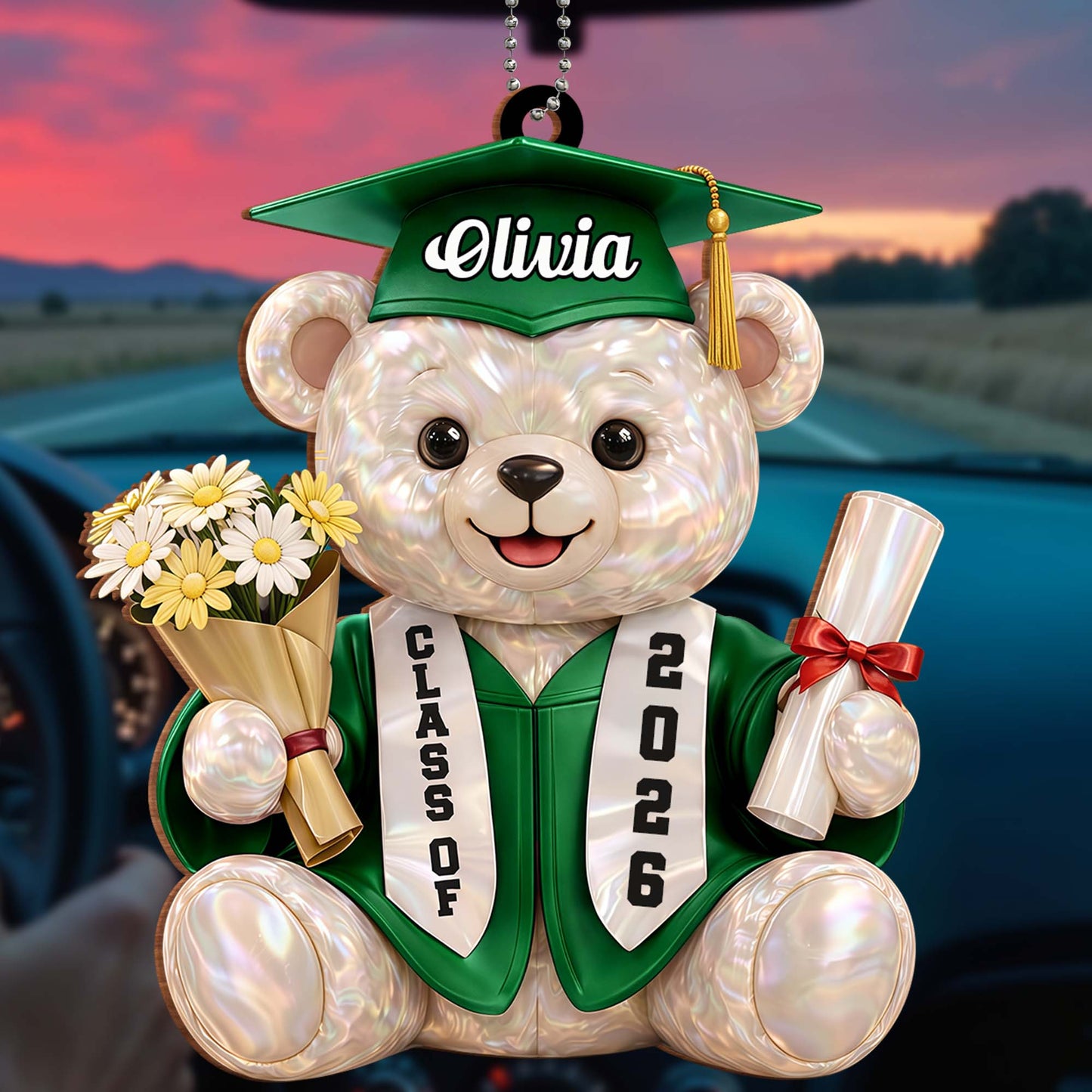 We Still Do Celebrating Our Wedding Anniversary Cruise Ship And Hearts - Personalized Custom Wood Ornament, Car Hanging Ornament - GRAD437_WCA