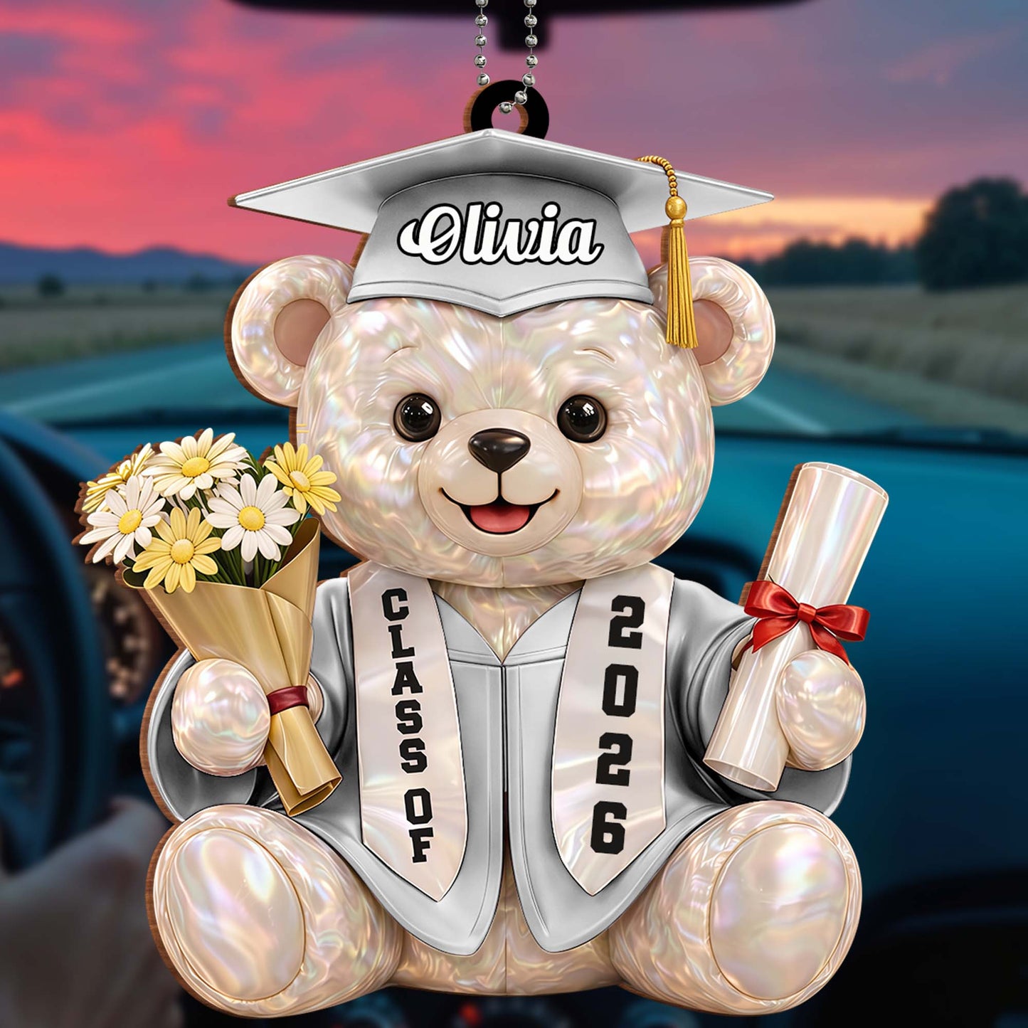 We Still Do Celebrating Our Wedding Anniversary Cruise Ship And Hearts - Personalized Custom Wood Ornament, Car Hanging Ornament - GRAD437_WCA