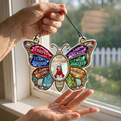I Did It And I Am Ready Butterfly Gems Graduation - Personalized Custom Suncatcher - GRAD445_CSUN