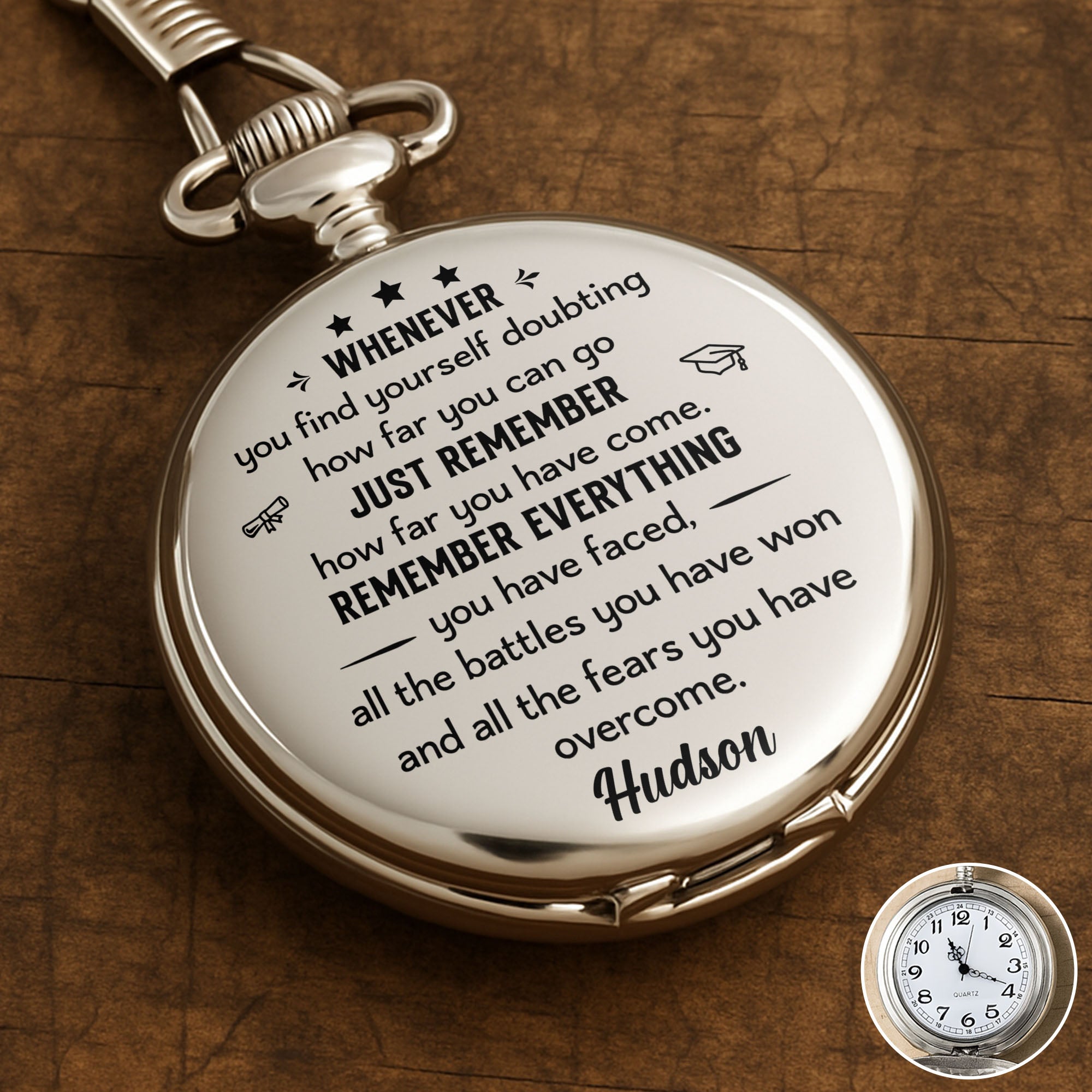 Whenever You Find Yourself Doubting, Pocket Watch, Gift For Graduates ...