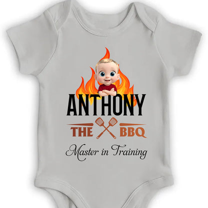 Anthony The BBQ Master In Training, Baby and BBQ Tools
