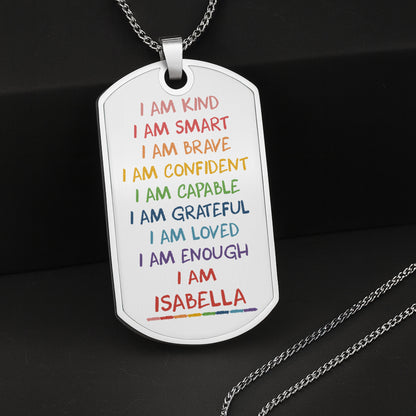 I Am Kind, I Am Smart, Empowering Affirmations Necklace