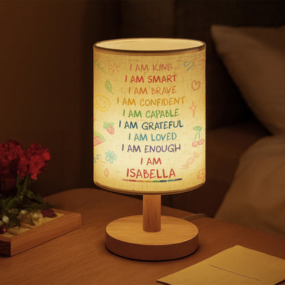 I Am Inspirational Words Fabric Lamp