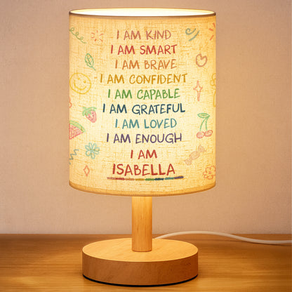 I Am Inspirational Words Fabric Lamp