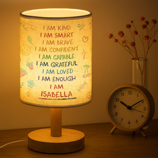 I Am Inspirational Words Fabric Lamp