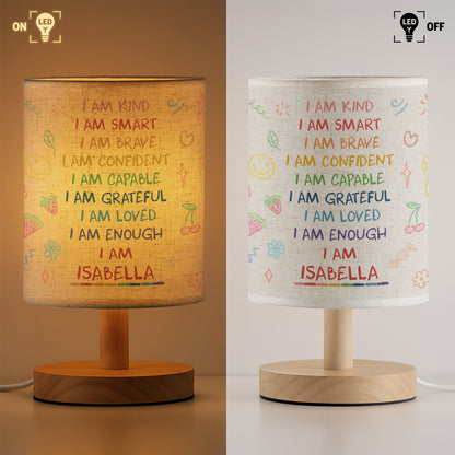 I Am Inspirational Words Fabric Lamp