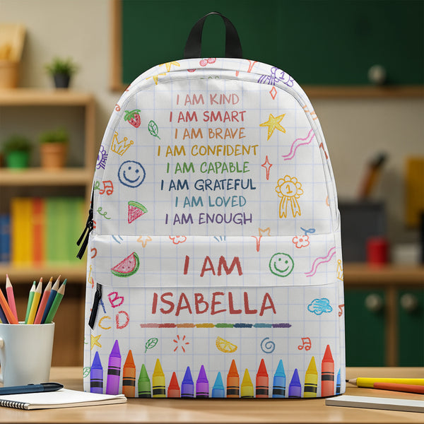 I Am Kind Smart Brave, Inspirational Backpack For Kids