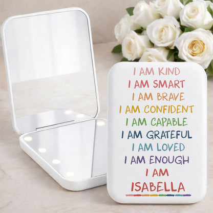 I Am Kind Smart Brave Affirmations Custom Rainbow Name