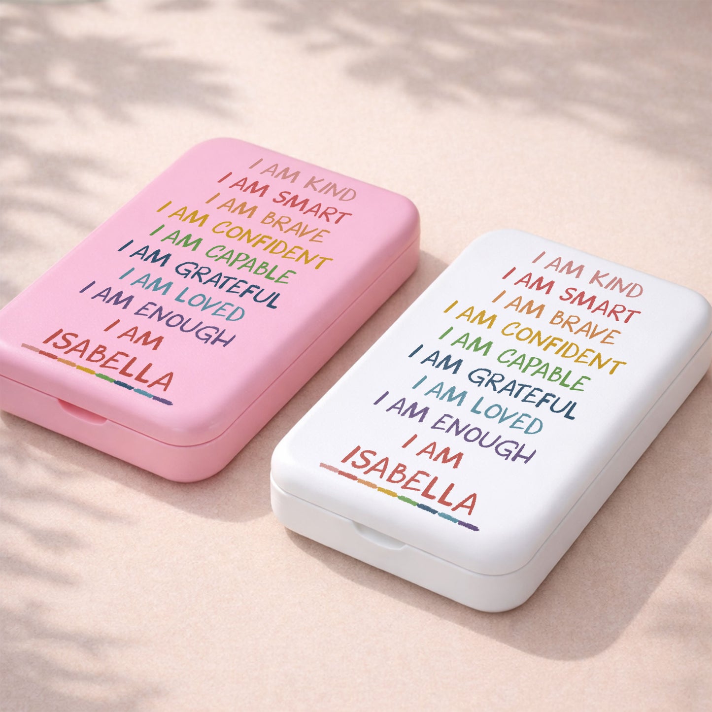 I Am Kind Smart Brave Affirmations Custom Rainbow Name