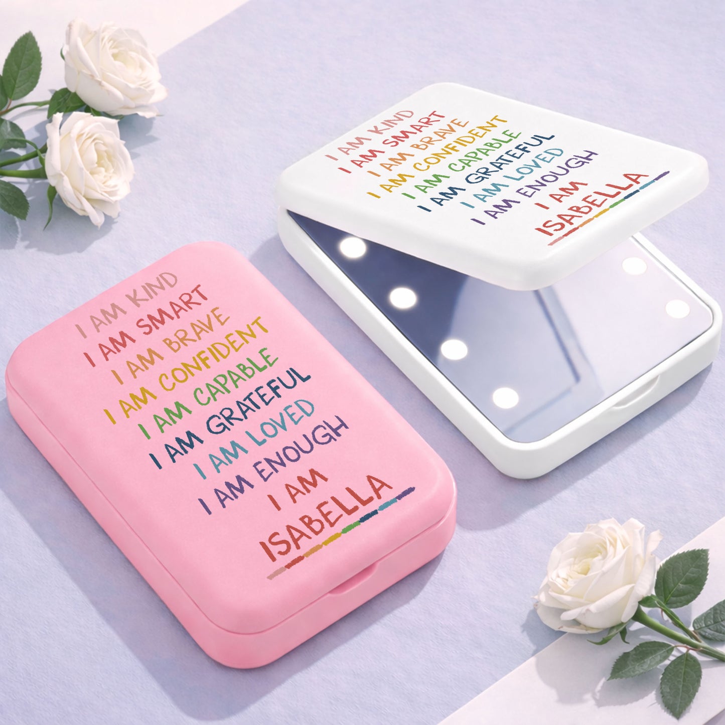 I Am Kind Smart Brave Affirmations Custom Rainbow Name