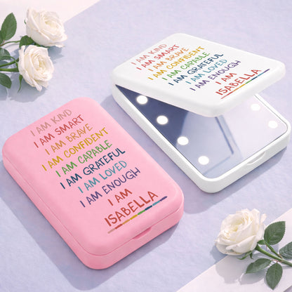 I Am Kind Smart Brave Affirmations Custom Rainbow Name
