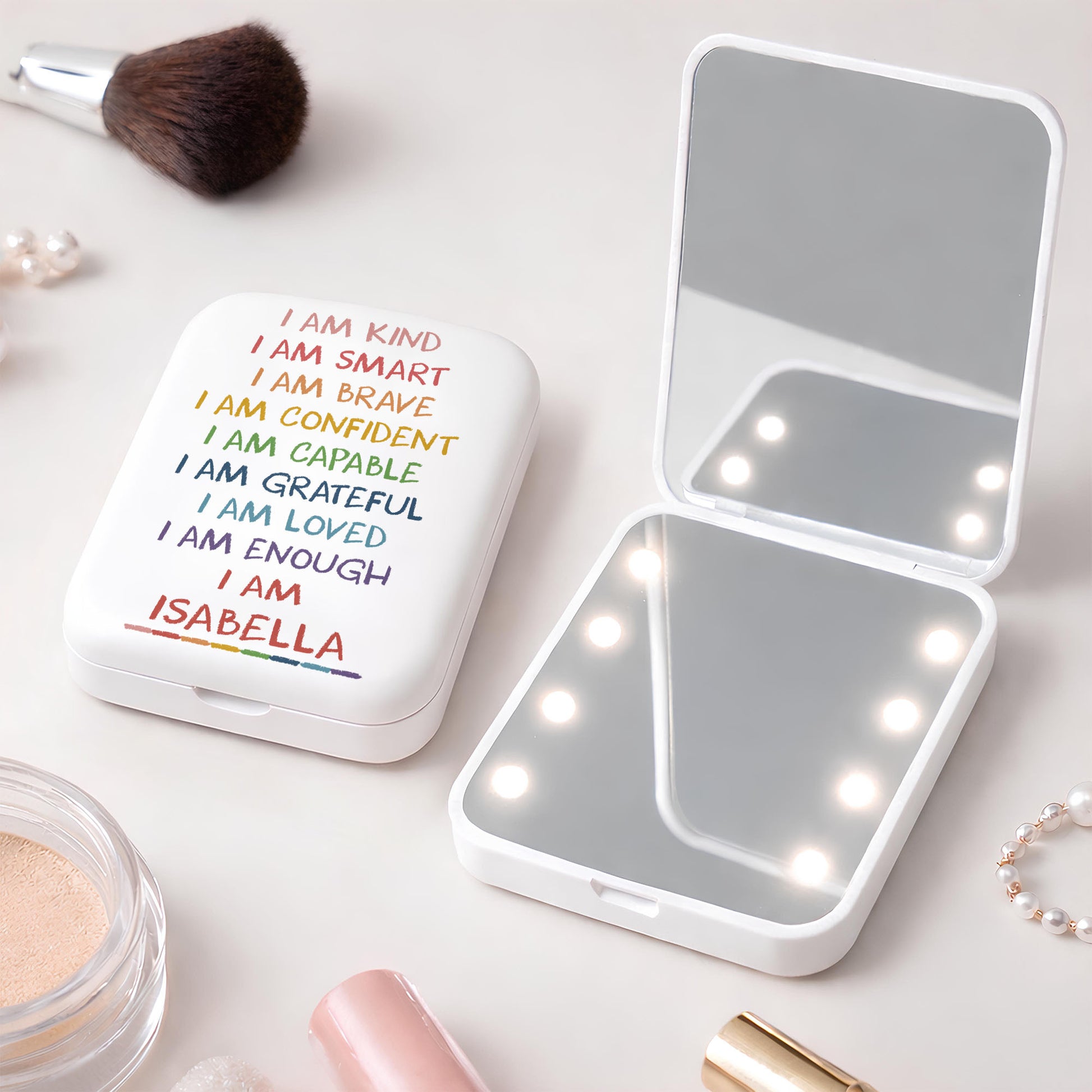 I Am Kind Smart Brave Affirmations Custom Rainbow Name