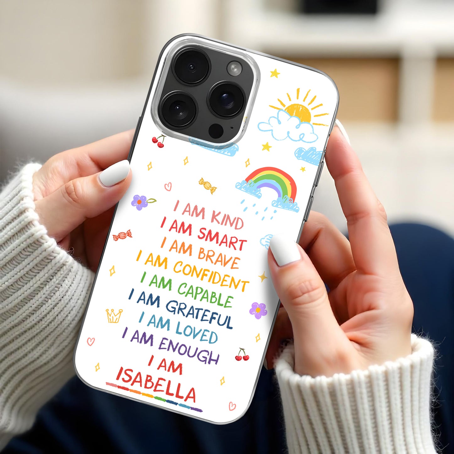 I Am Kind, I Am Smart, Empowering Phone Case Design