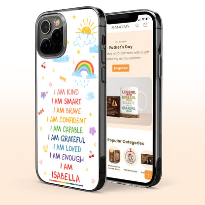 I Am Kind, I Am Smart, Empowering Phone Case Design
