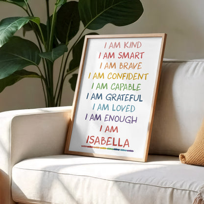 I Am Kind Smart Brave Confident Capable Grateful Loved Enough