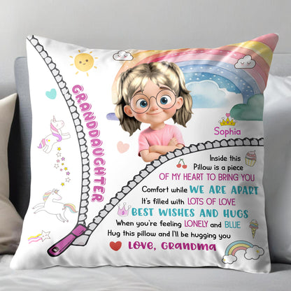 Comfort While We Are Apart, Rainbow and Unicorn Pillow