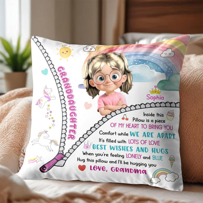 Comfort While We Are Apart, Rainbow and Unicorn Pillow