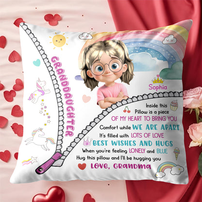 Comfort While We Are Apart, Rainbow and Unicorn Pillow