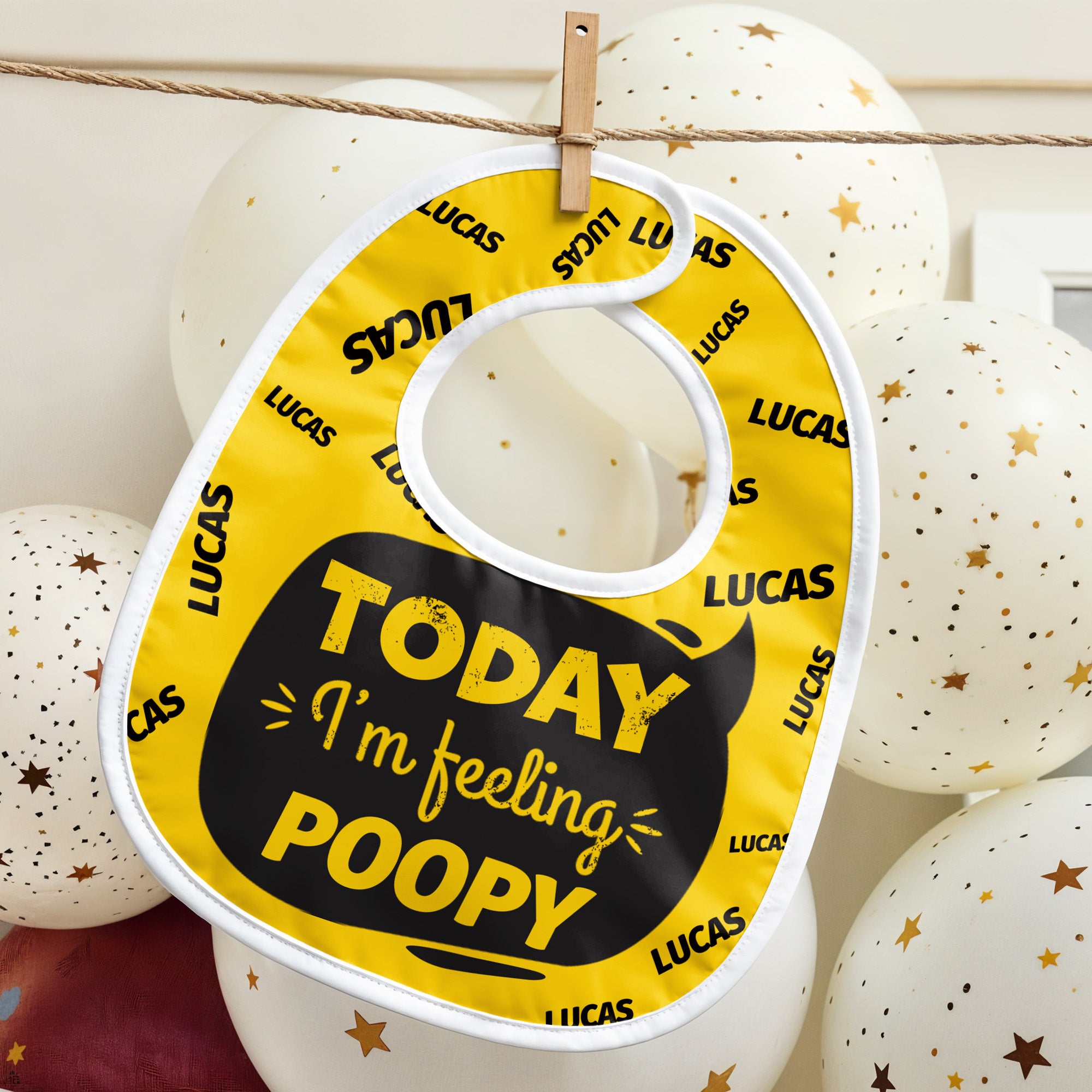 Today I'm Feeling Poopy, Personalized Baby Bib, Fun Gift for New ...