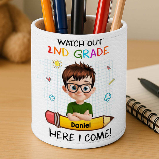 Watch Out 2nd Grade Here I Come With Boy And School Supplies