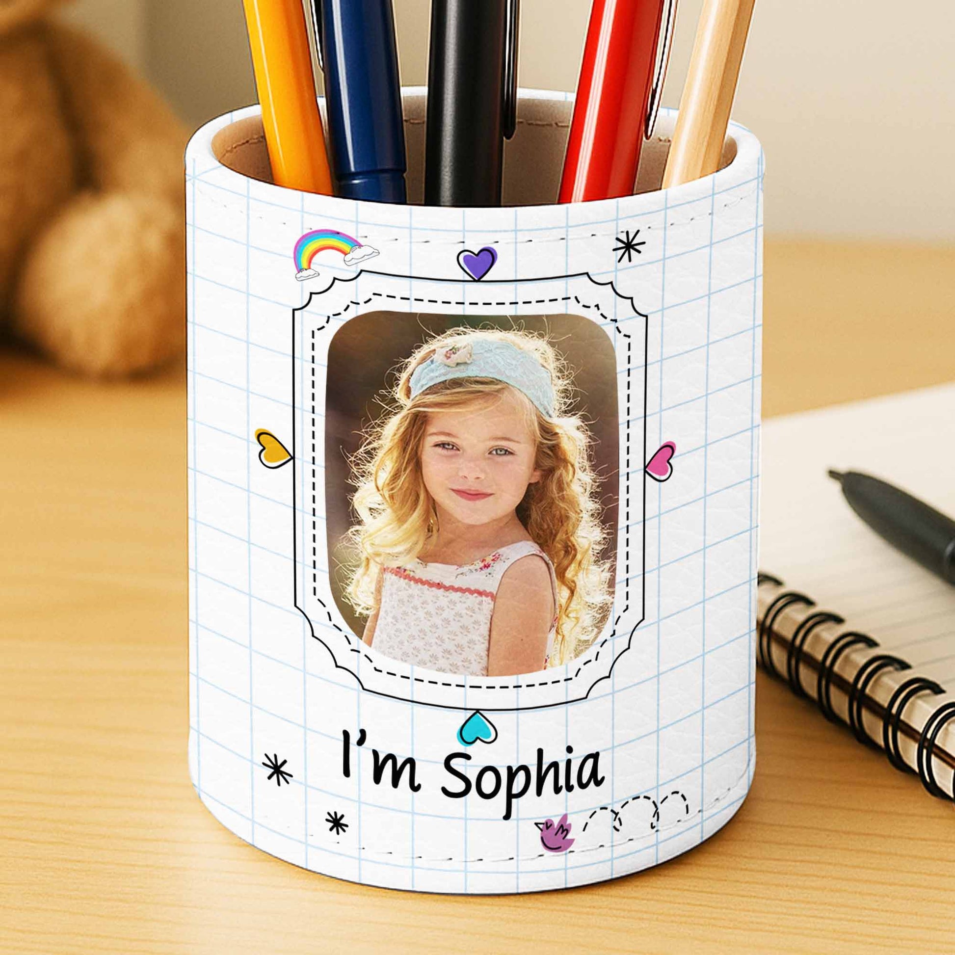 I'm [Name] Notebook Paper Design Pen Holder