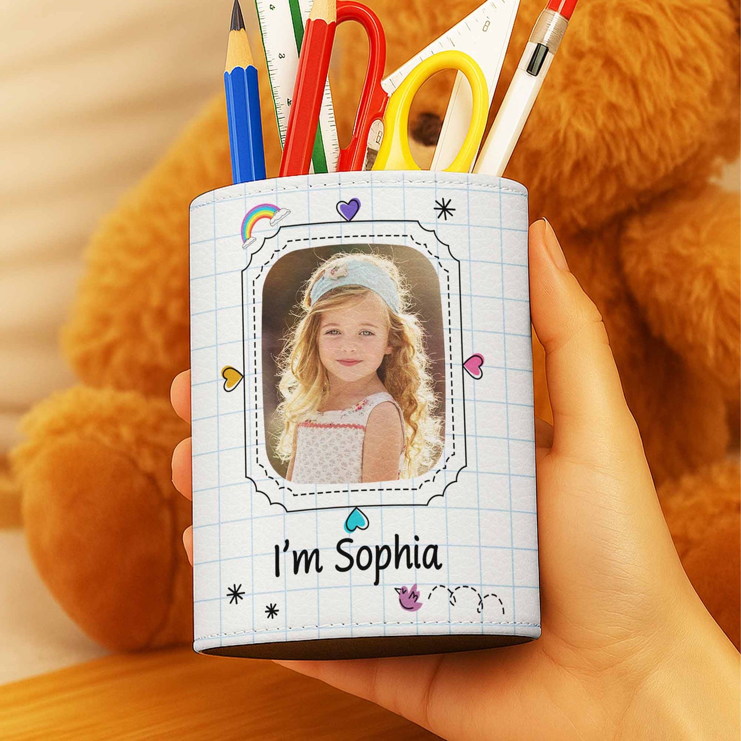 I'm [Name] Notebook Paper Design Pen Holder