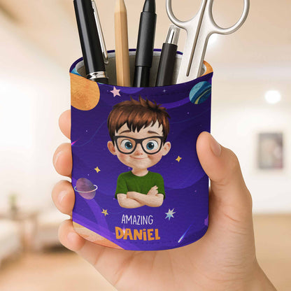 Amazing {Name} With Cartoon Character, Stars And Planets