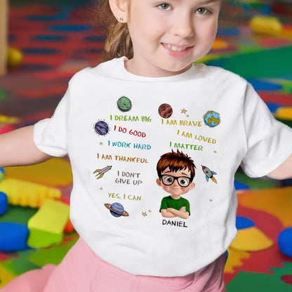 I Dream Big, I Am Brave, Motivational Space Theme