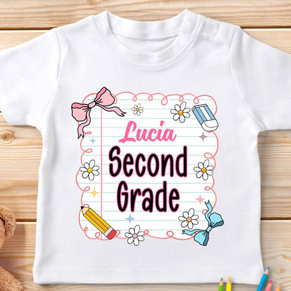 Celebrating Second Grade With Pencil And Flowers