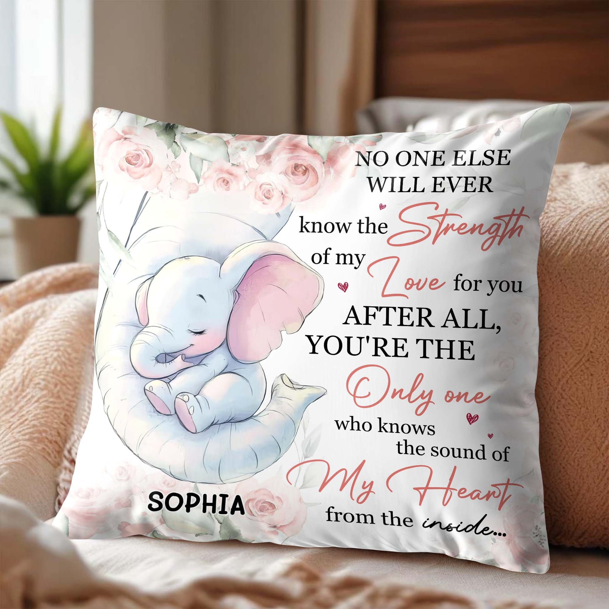 Strength Of My Love, Elephant And Roses Design