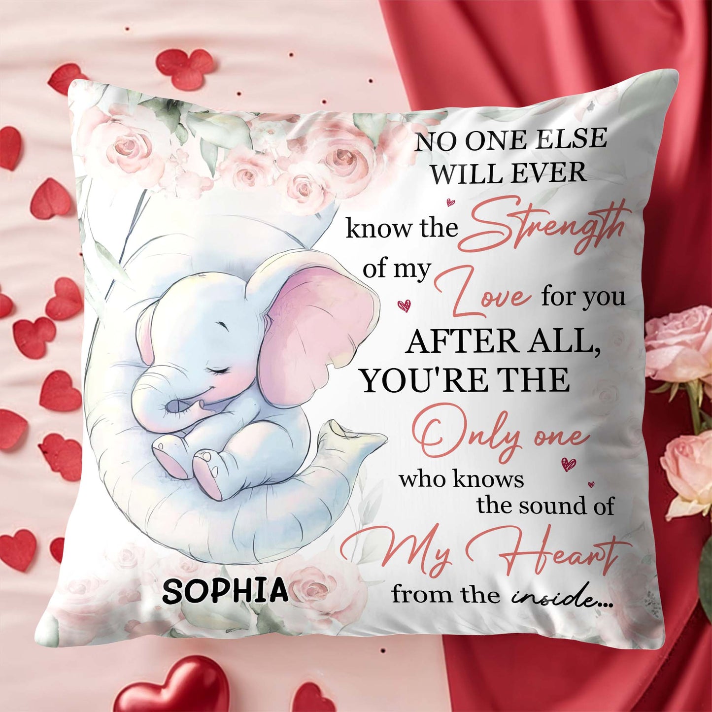 Strength Of My Love, Elephant And Roses Design