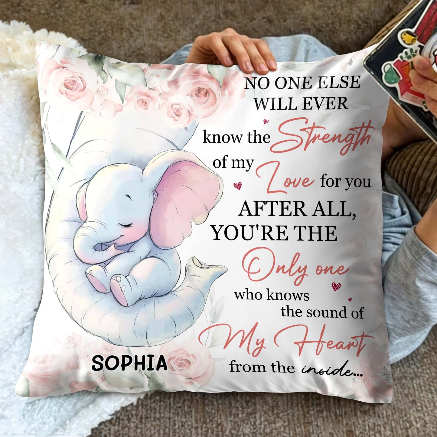 Strength Of My Love, Elephant And Roses Design