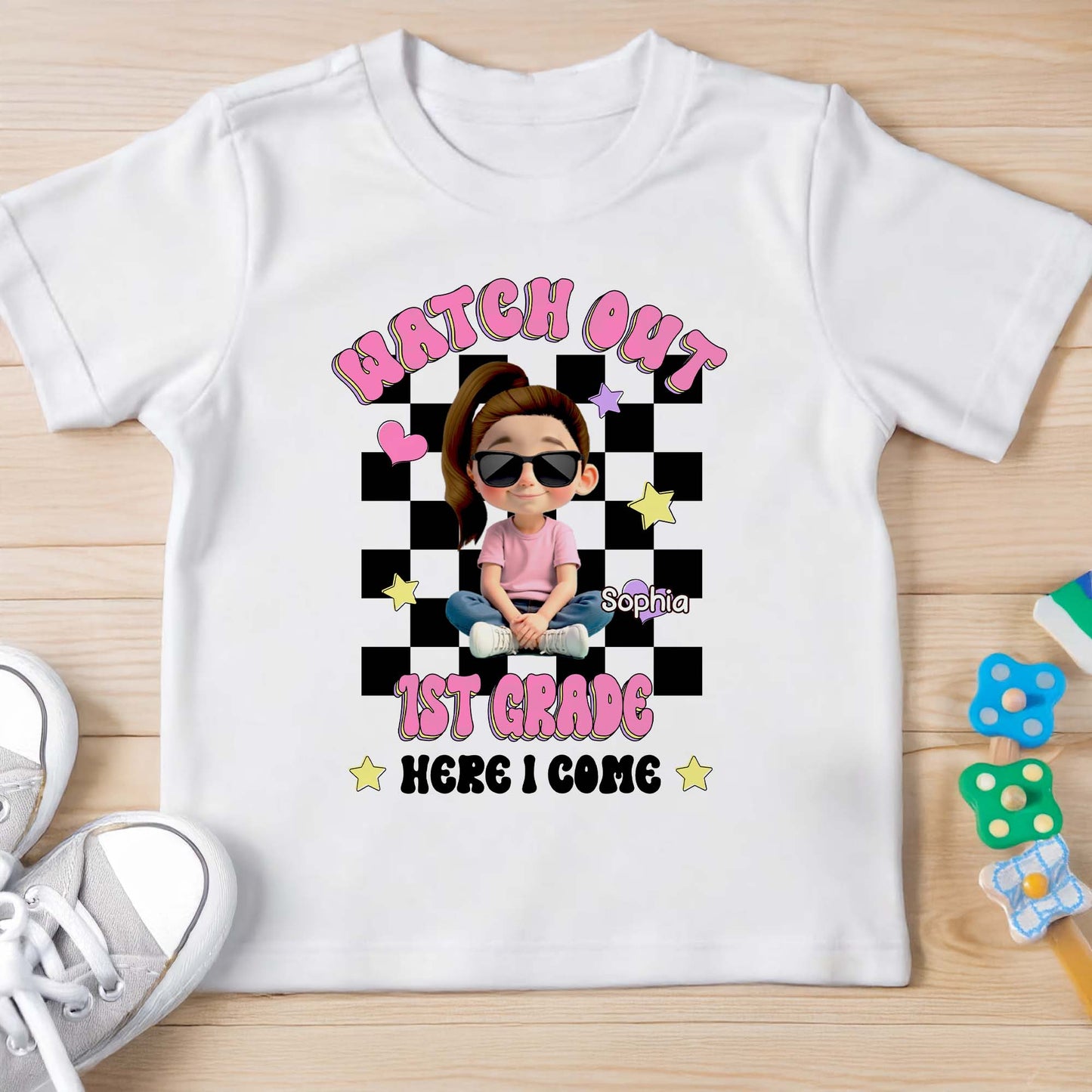 Watch Out Here I Come Cartoon Kid T-Shirt - Personalized Custom Youth T-shirt - GRK076_WYOU