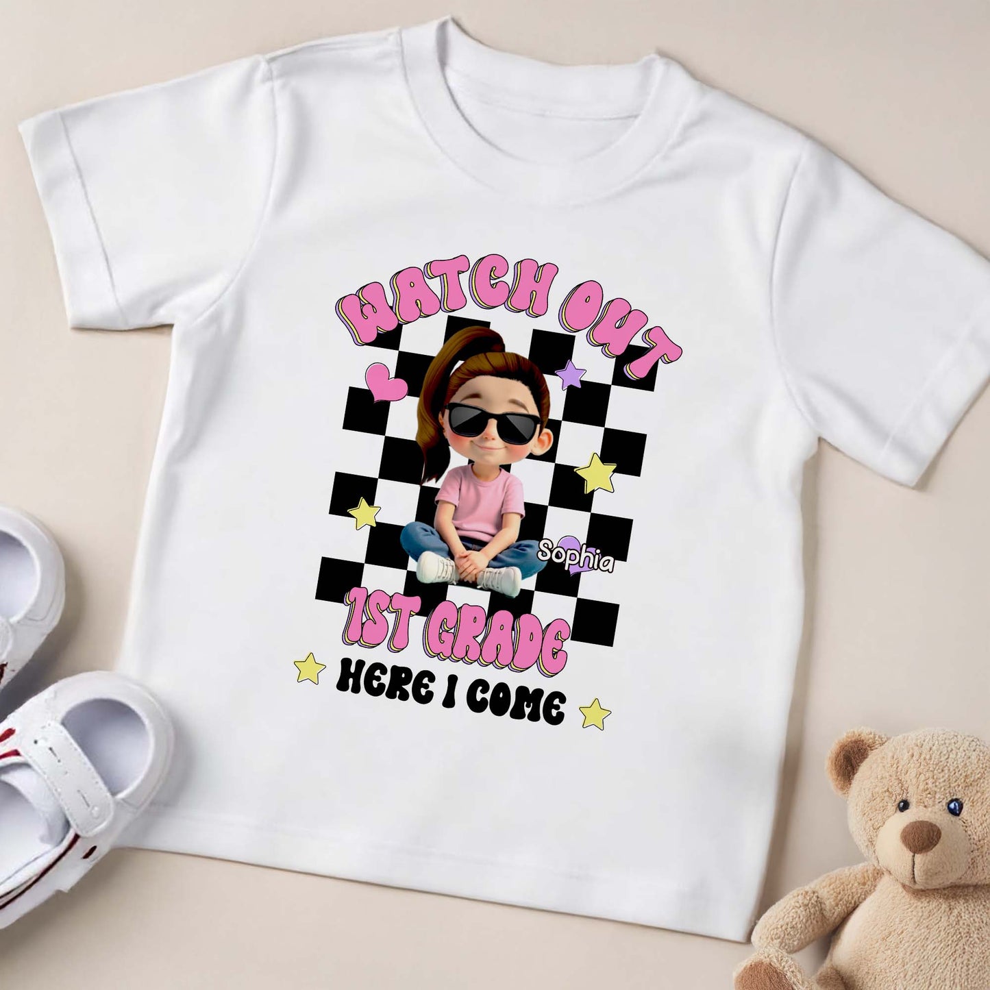 Watch Out Here I Come Cartoon Kid T-Shirt - Personalized Custom Youth T-shirt - GRK076_WYOU