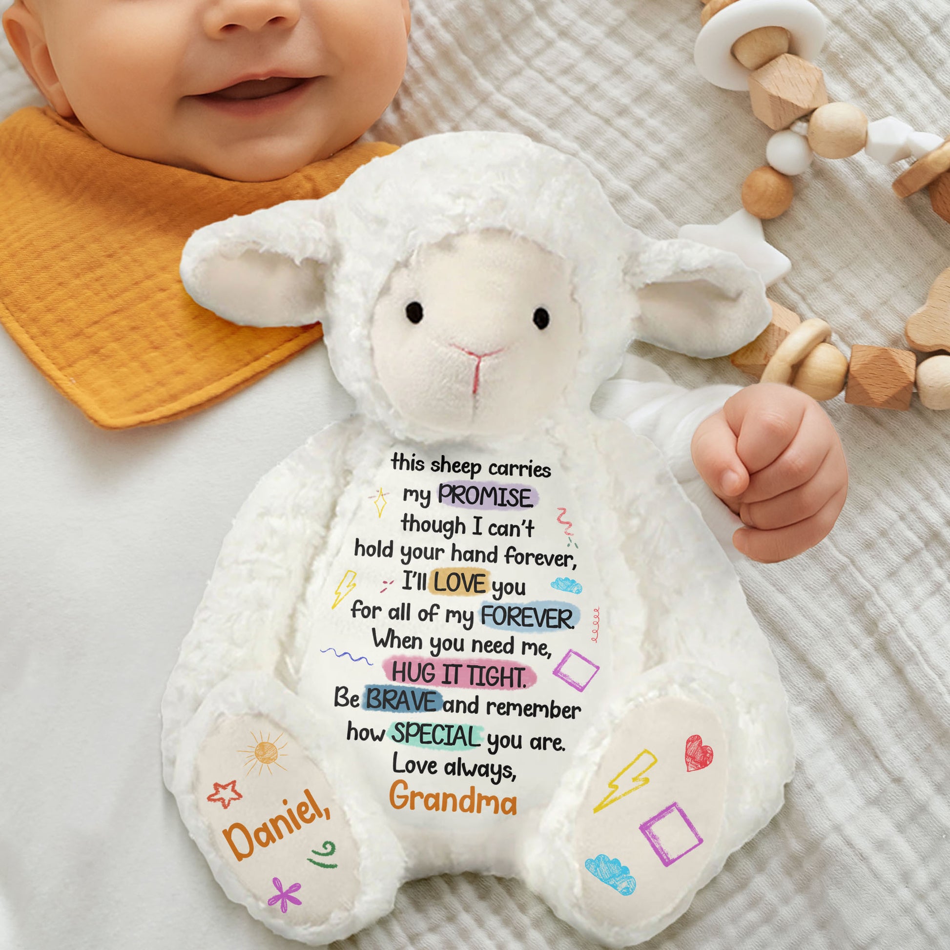 This Sheep Carries My Promise Stuffed Sheep With Stars And Heart