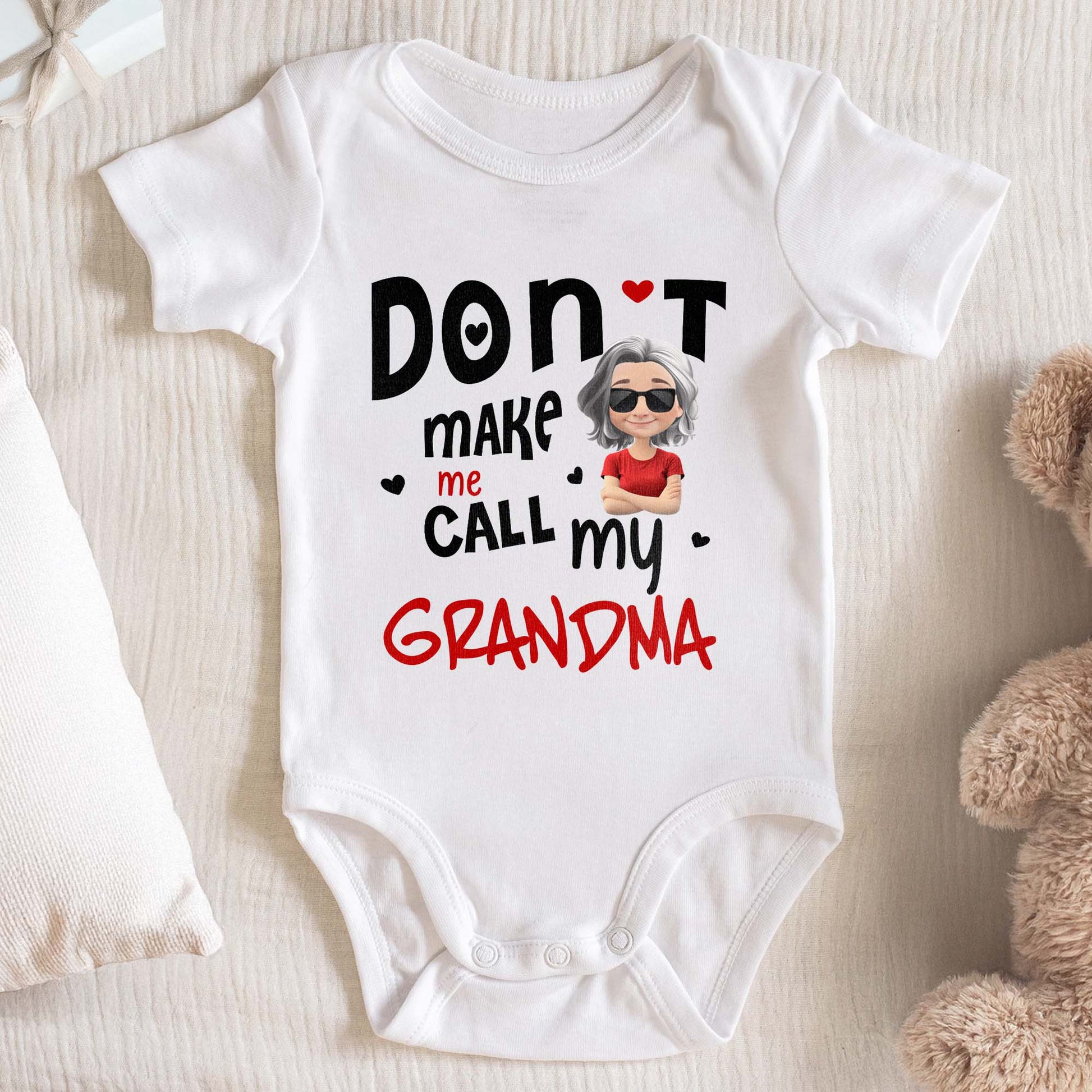 Don't Make Me Call My Grandma With Heart And Cartoon Grandma
