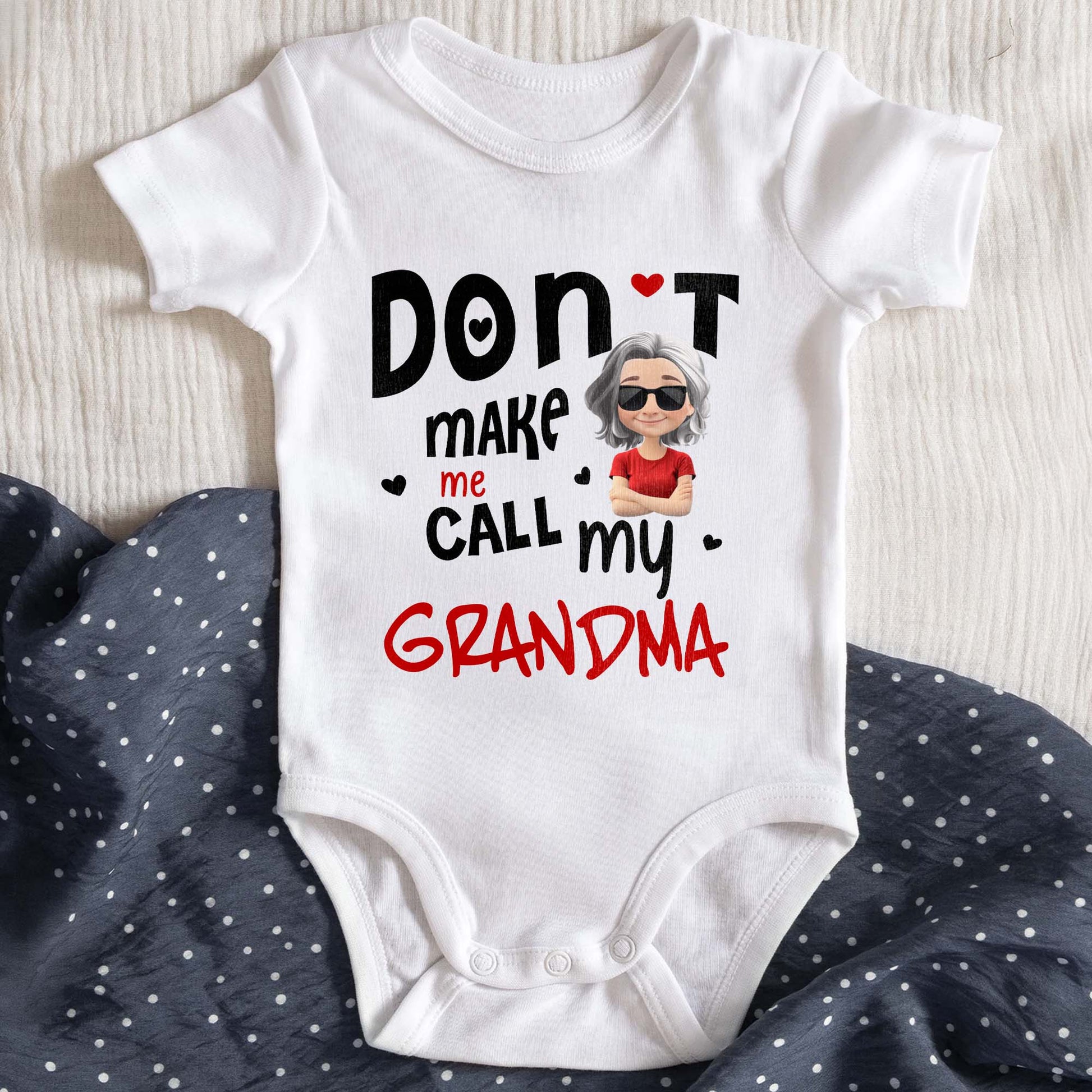 Don't Make Me Call My Grandma With Heart And Cartoon Grandma
