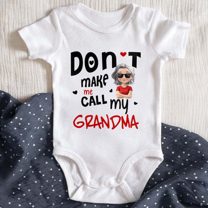 Don't Make Me Call My Grandma With Heart And Cartoon Grandma