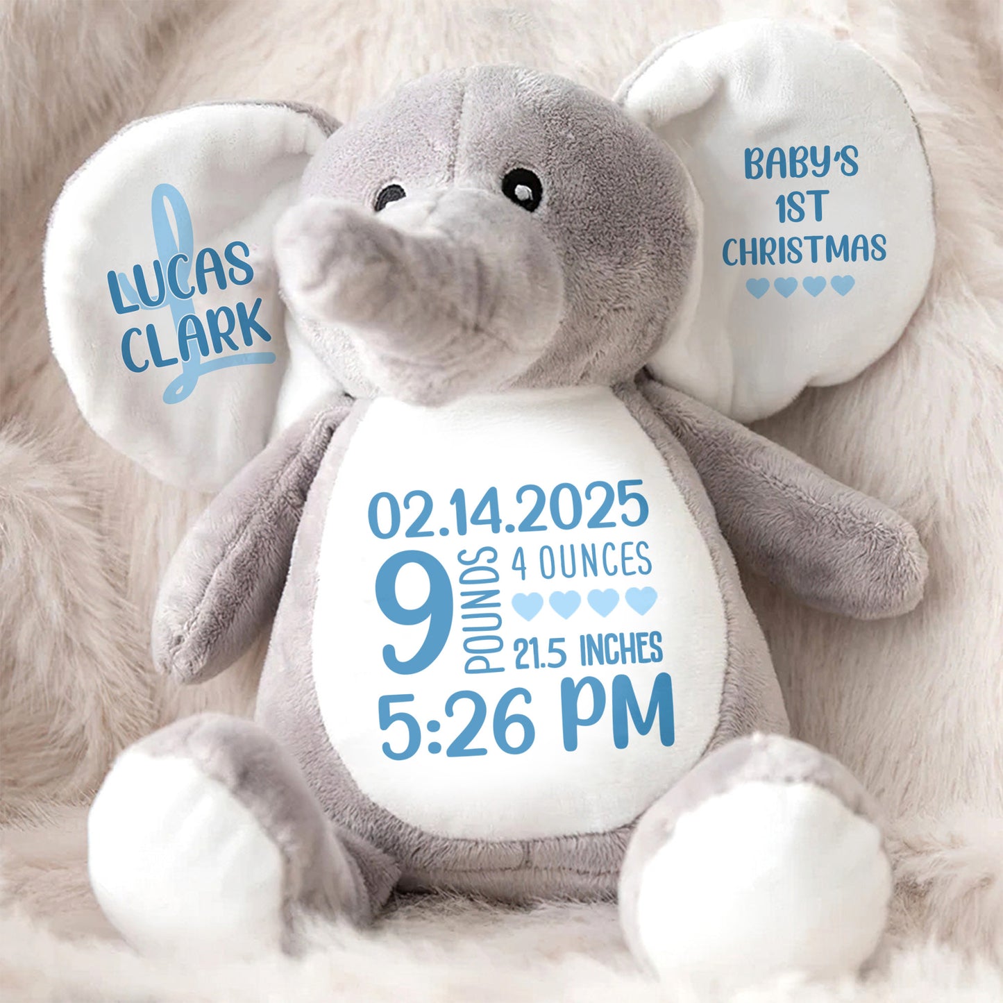 Baby's 1st Christmas Elephant Stuffed Animal