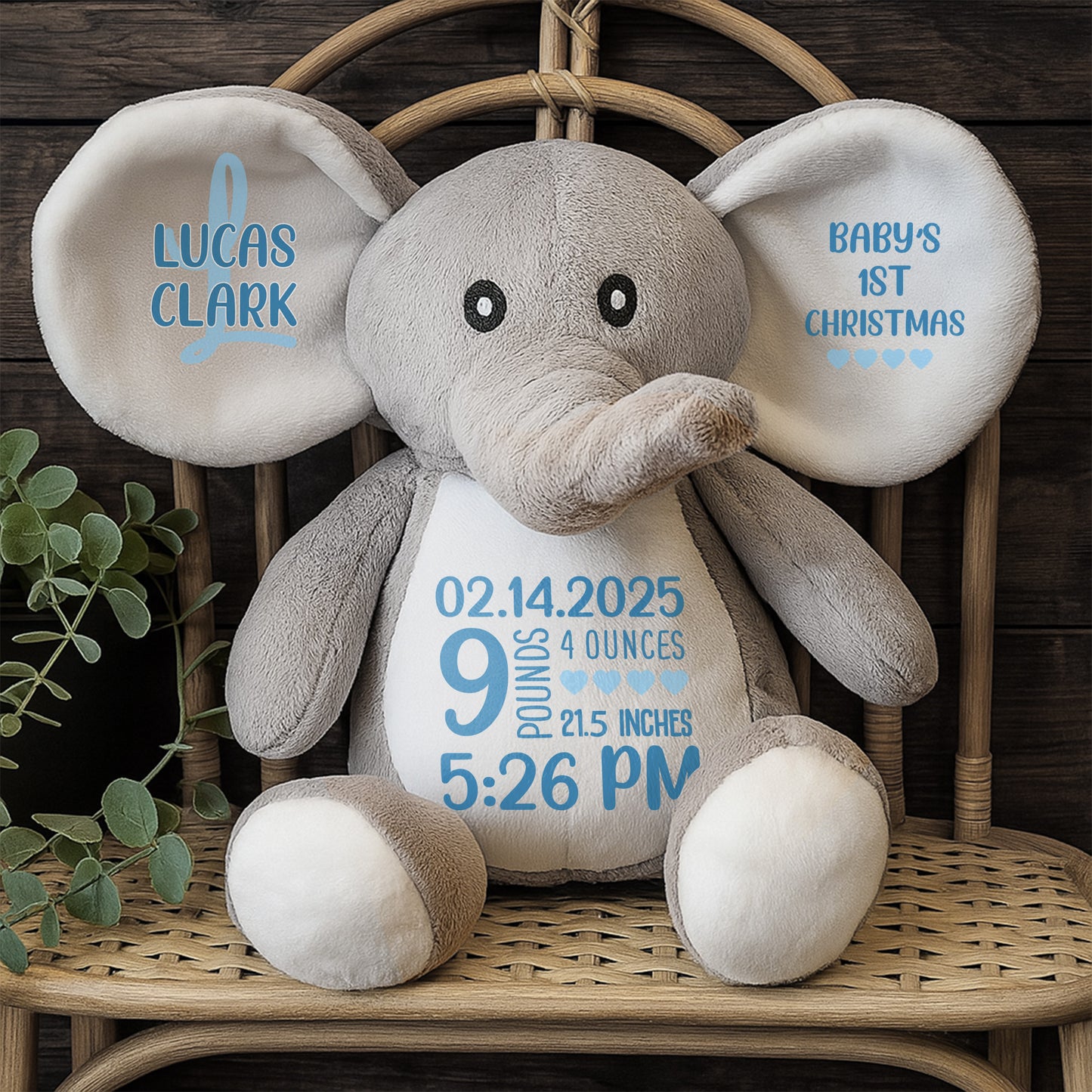 Baby's 1st Christmas Elephant Stuffed Animal