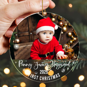 First Christmas, Baby In Santa Outfit