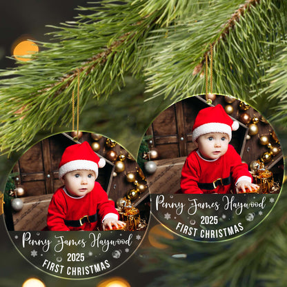 First Christmas, Baby In Santa Outfit